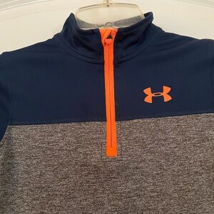 Under Armour Kids' Blue and Gray Quarter-Zip Pullover